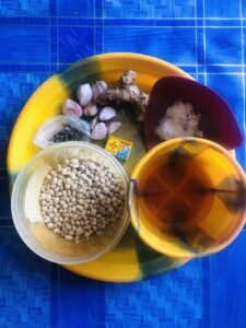 ingrédients pour la préparation de l'adowè
